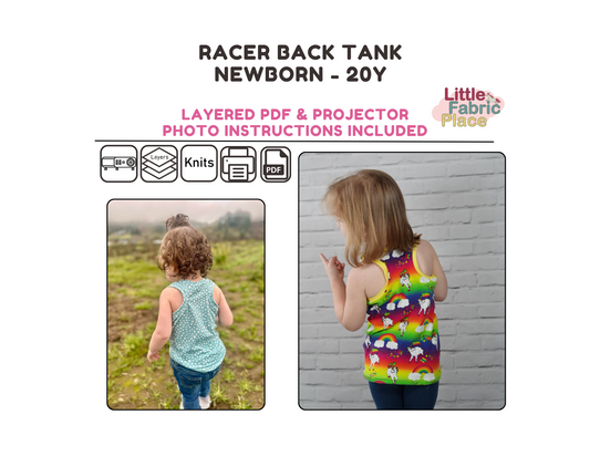 Racer back tank Sewing Pattern - PDF print and projector