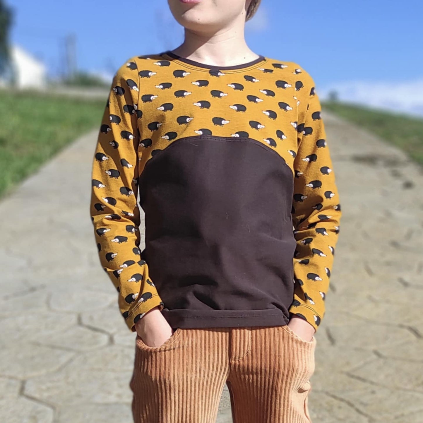 Relaxed Fit Arch Color Block Tee Sewing Pattern - PDF print and projector