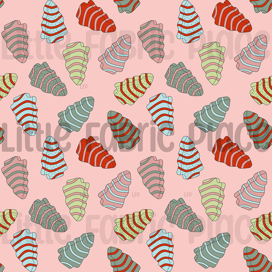 Christmas Cakes on Pink Seamless file