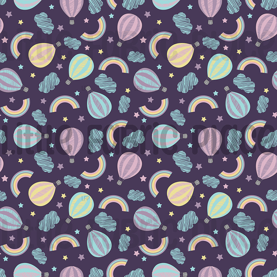 Purple Hot Air Balloons Seamless file