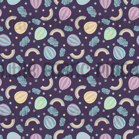 Purple Hot Air Balloons Seamless file