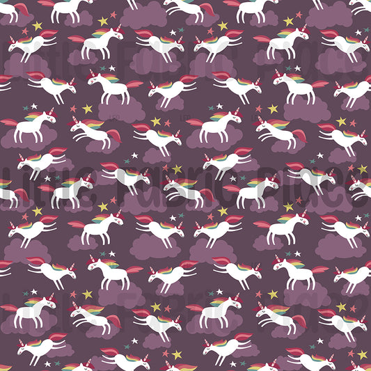 Dancing Unicorns on Purple Seamless file