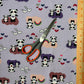 Purple Pandas Cotton Lycra Knit Fabric by the yard (Copy)