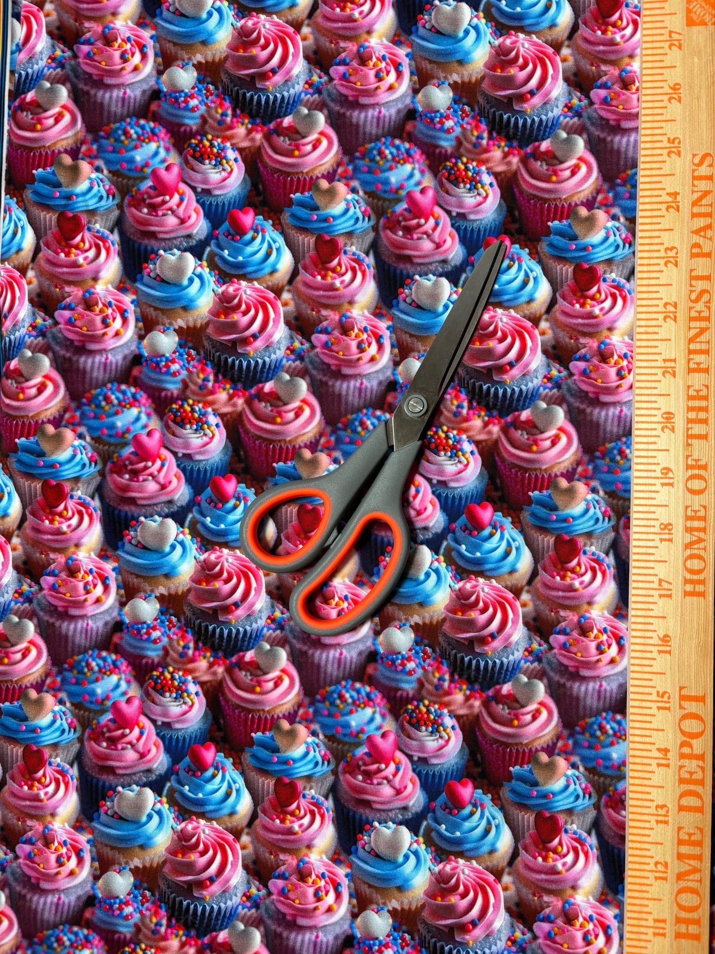 Cupcakes Cotton Lycra Knit Fabric by the yard