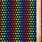 Black Neon Rainbow Hearts Cotton Lycra Knit Fabric by the yard