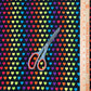 Black Neon Rainbow Hearts Cotton Lycra Knit Fabric by the yard