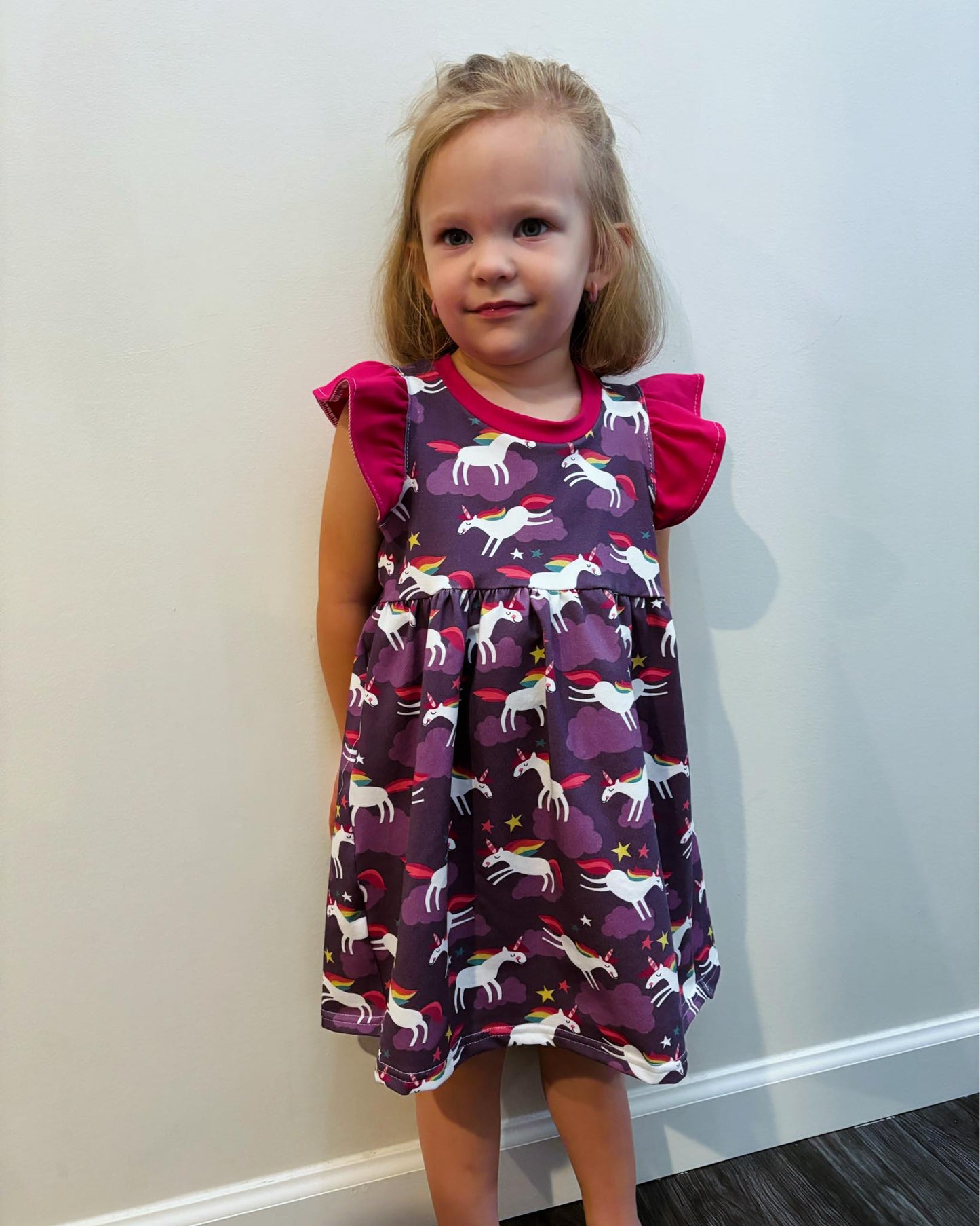 Flutter Sleeve Dress Sewing Pattern - PDF print and projector