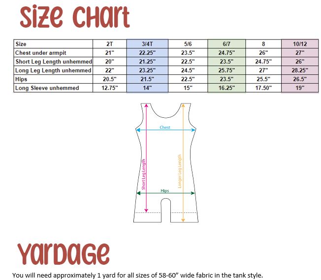 Leotard Gymnastics & Dance Digital Sewing Pattern - PDF print and projector