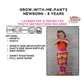 Grow with me pants Digital Sewing Pattern - PDF print and projector