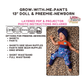 Grow with me pants Doll Preemie Newborn Digital Sewing Pattern - PDF print and projector