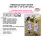 Princess Nightgown Sewing Pattern - PDF print and projector