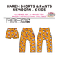 Harem Pants Digital Sewing Pattern - PDF print and projector