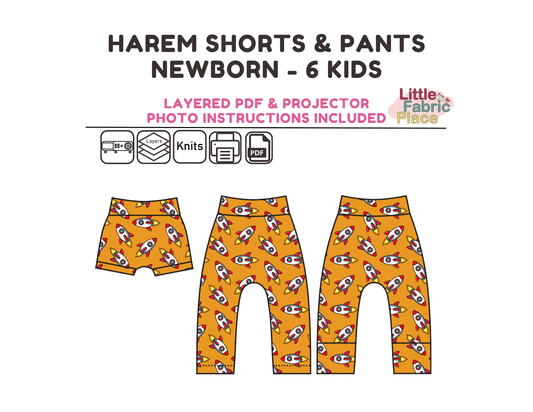 Harem Pants Digital Sewing Pattern - PDF print and projector