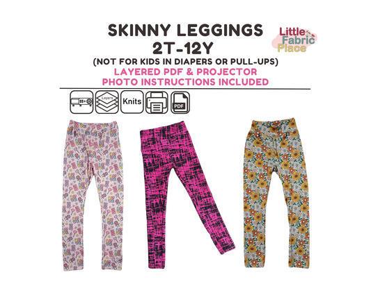 Skinny Leggings Digital Sewing Pattern - PDF print and projector