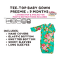 Tee Top Gown for Babies Digital Sewing Pattern - PDF print and projector