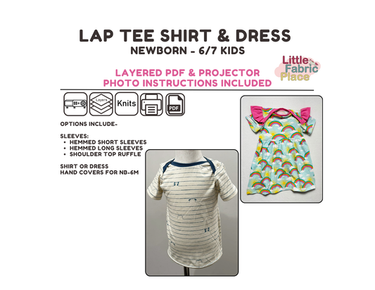 Lap Tee and Dress Babies and Kids Digital Sewing Pattern - PDF print and projector