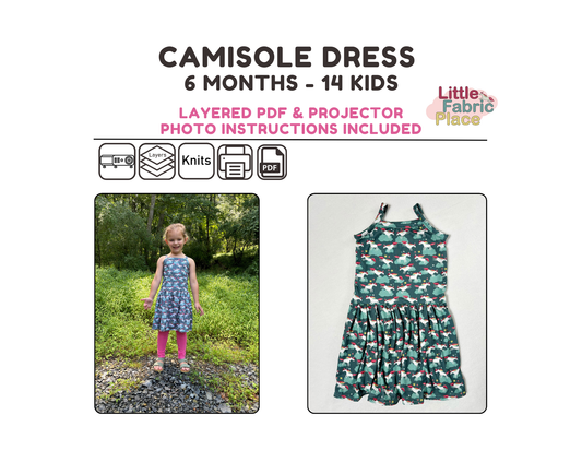 Camisole Dress Sewing Pattern - PDF print and projector