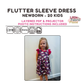 Flutter Sleeve Dress Sewing Pattern - PDF print and projector