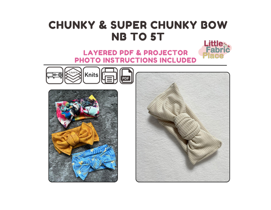 Chunky Bow Digital Sewing Pattern - PDF print and projector