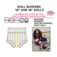 Doll Bummies with Skirt Digital Sewing Pattern - PDF print and projector