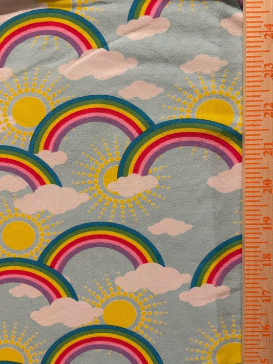 Blue Rainbow Cotton Lycra Fabric