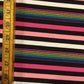 Pink and Black Stripe ITY Cotton Lycra Knit Fabric by the yard