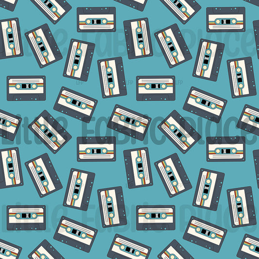 Cassette Tapes Blue Seamless file