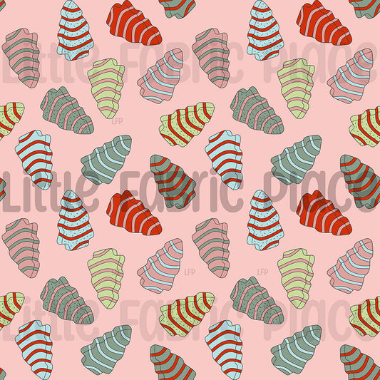 Christmas Cakes on Pink Seamless file