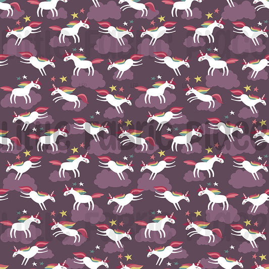 Dancing Unicorns on Purple Seamless file