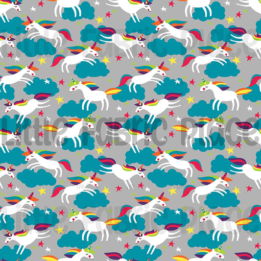 Dancing Unicorns on Light Gray Seamless file